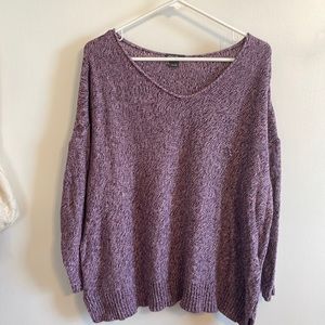Eddie Bauer Size XL Oversized Purple V-Neck Sweater Pullover